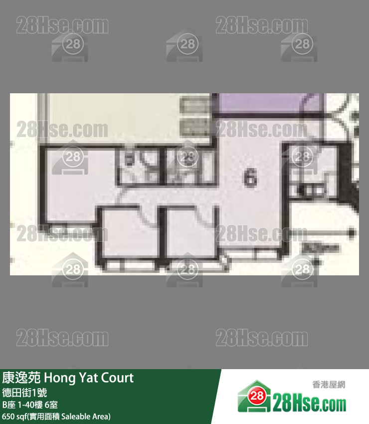 康逸苑 B座33樓 6室 平面圖