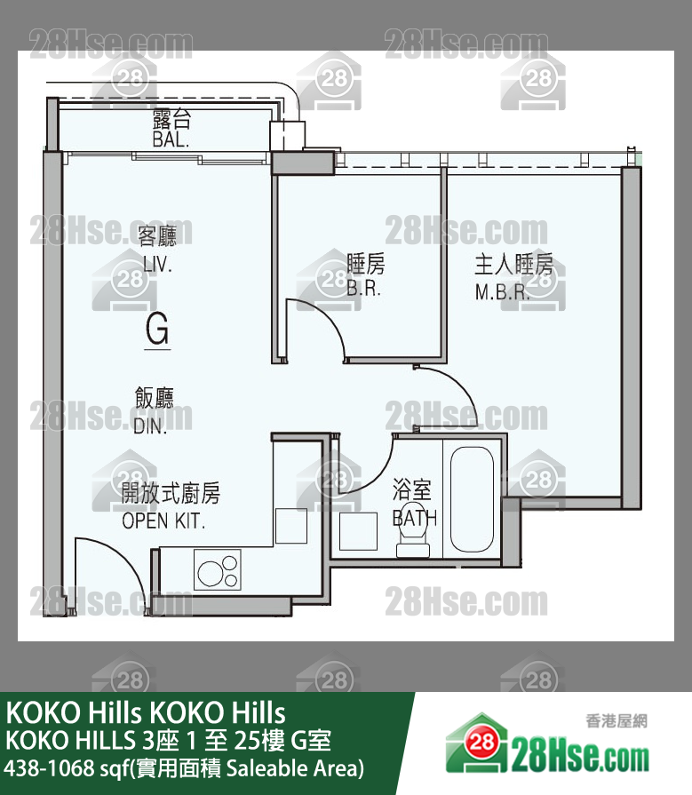 KOKO Hills KOKO HILLS 3座 23楼 G室 平面图