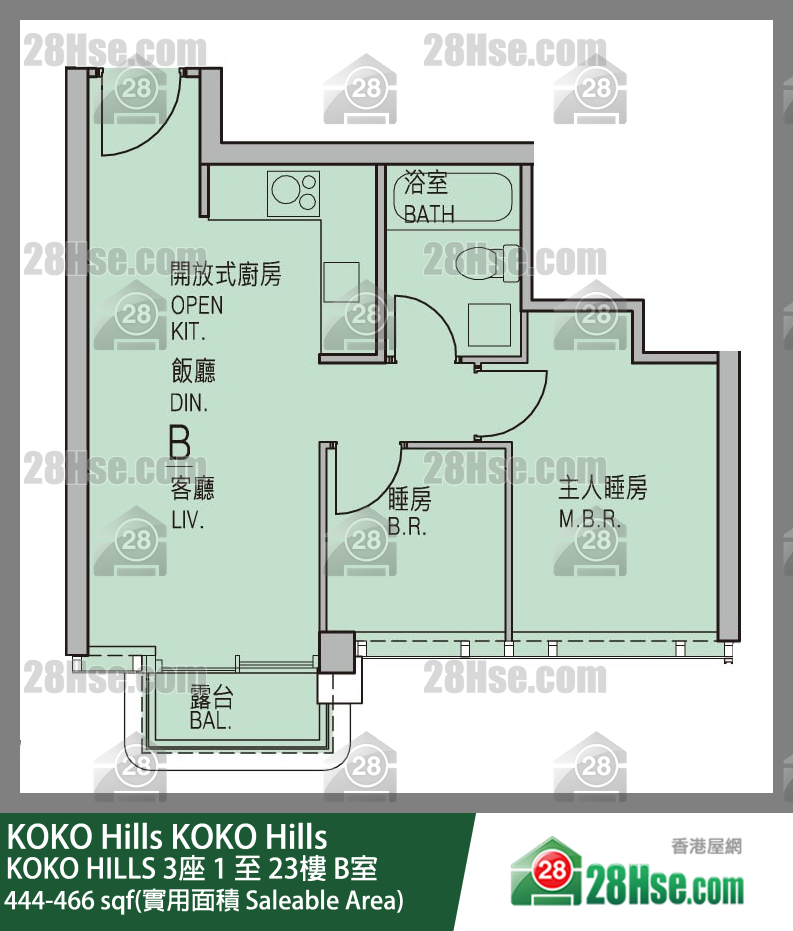 KOKO Hills KOKO HILLS 3座 9楼 B室 平面图