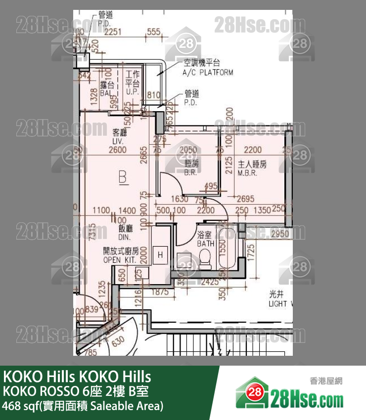 KOKO Hills KOKO ROSSO 6座 2楼 B室 平面图