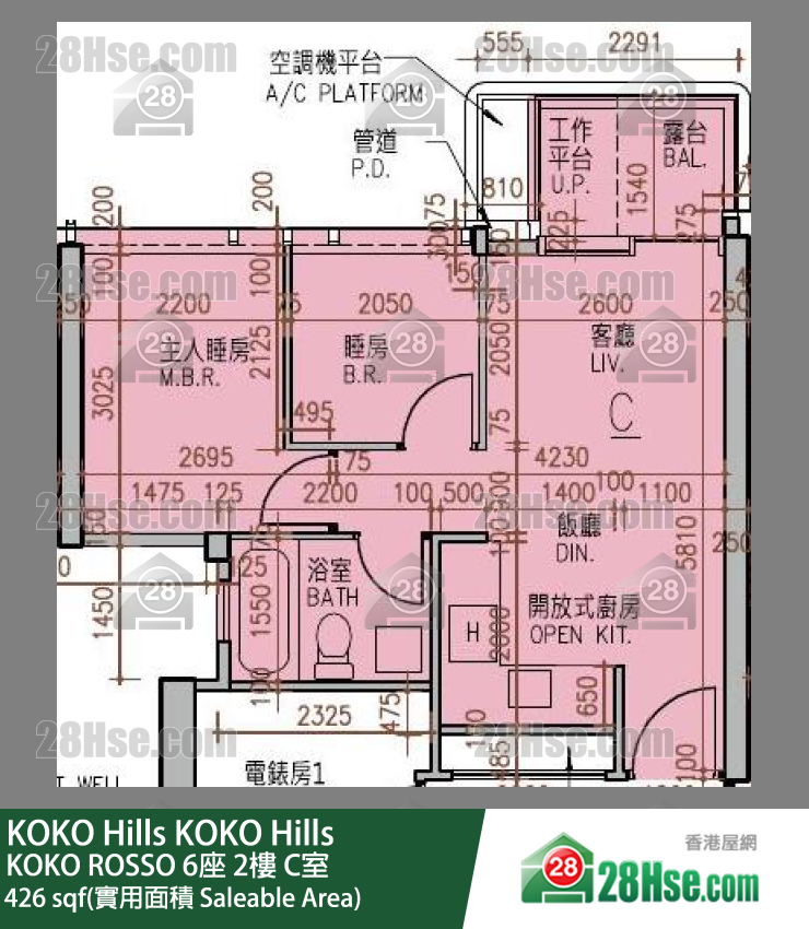 KOKO Hills KOKO ROSSO 6座 2楼 C室 平面图