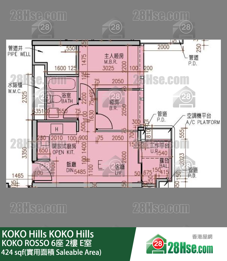 KOKO Hills KOKO ROSSO 6座 2楼 E室 平面图