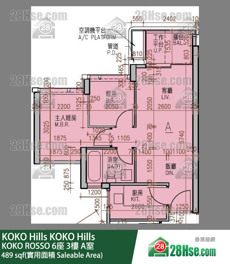 KOKO Hills KOKO ROSSO 6座 3楼 A室 平面图