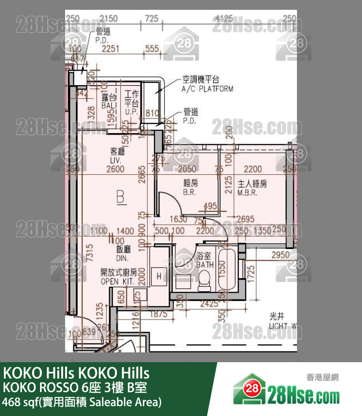 KOKO Hills KOKO ROSSO 6座 3樓 B室 平面圖