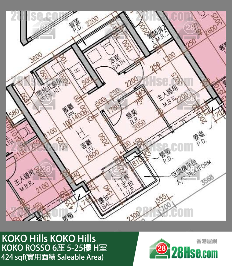 KOKO Hills KOKO ROSSO 6座 21楼 H室 平面图