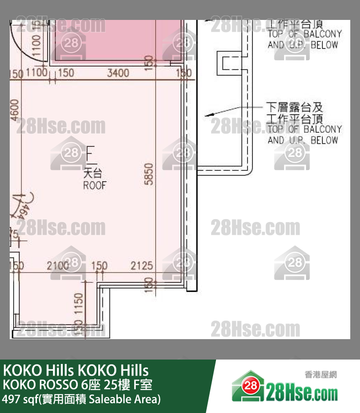 KOKO Hills KOKO ROSSO 6座 25楼 F室 平面图
