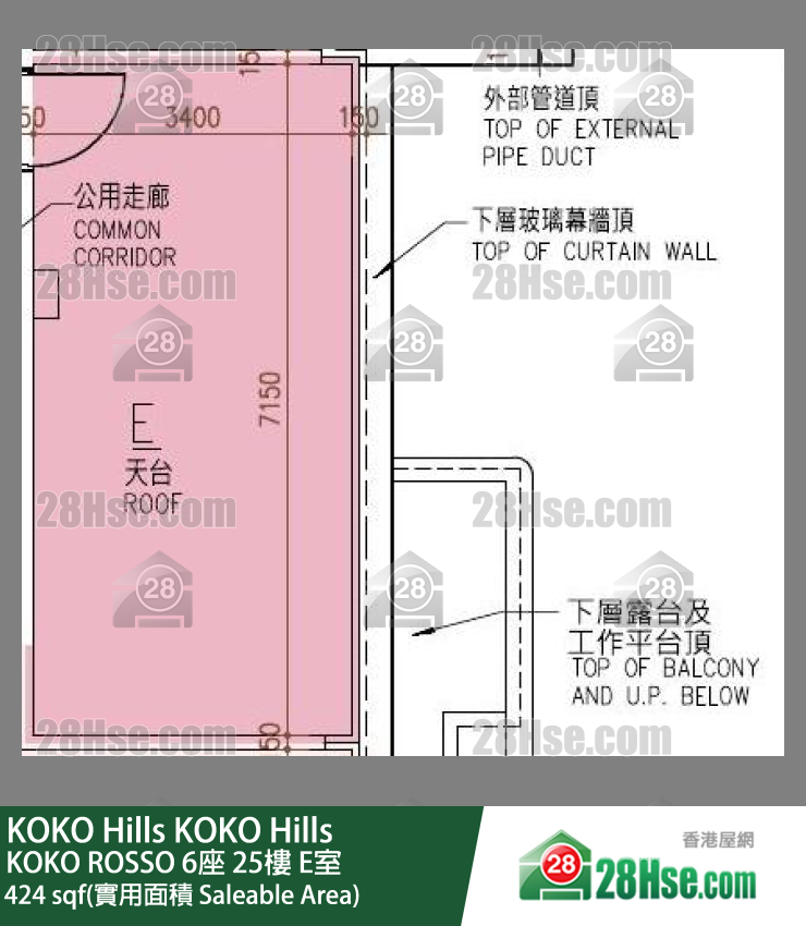 KOKO Hills KOKO ROSSO 6座 25楼 E室 平面图