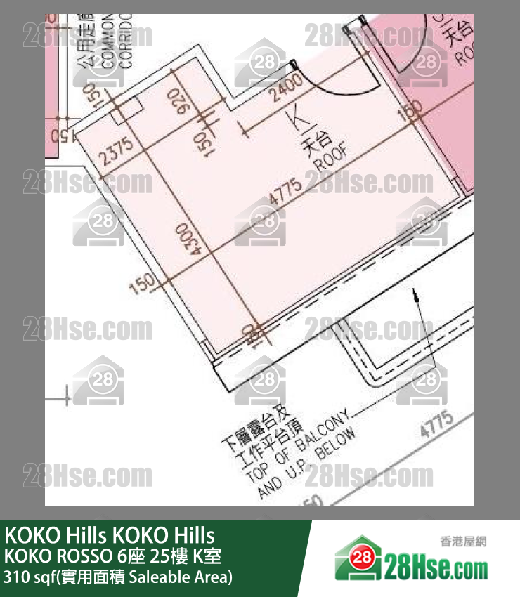 KOKO Hills KOKO ROSSO 6座 25楼 K室 平面图