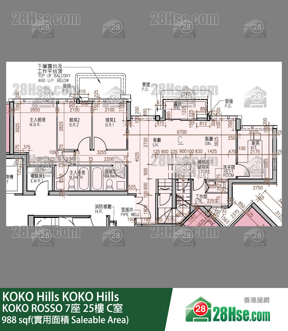 KOKO Hills KOKO ROSSO 7座 25楼 C室 平面图