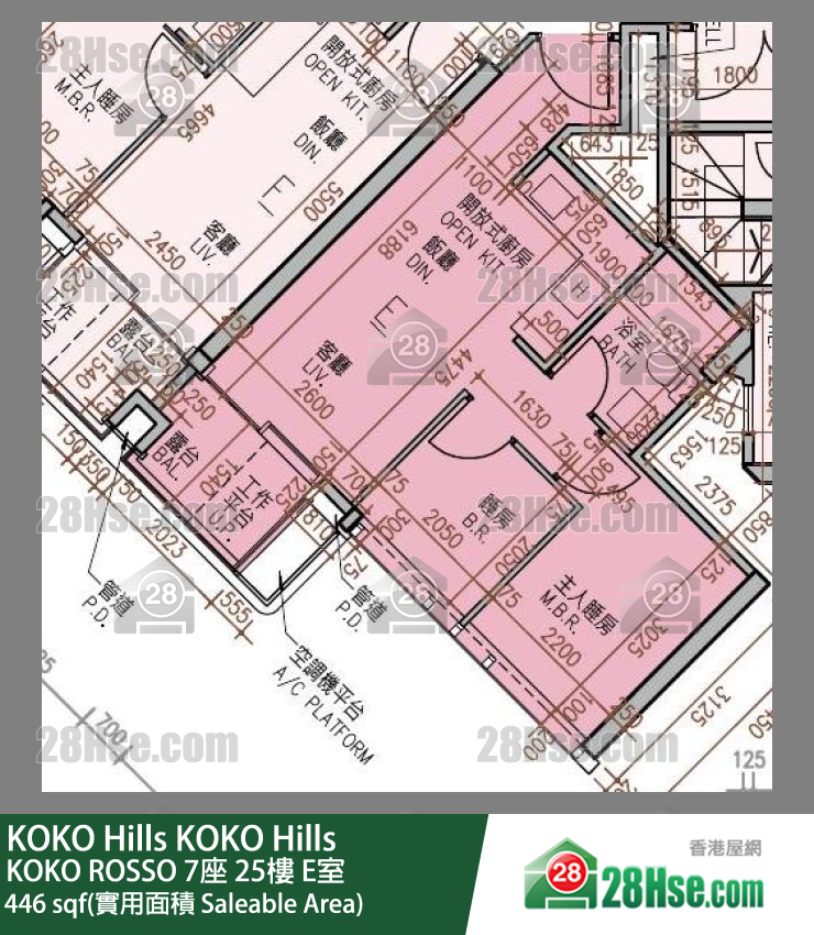 KOKO Hills KOKO ROSSO 7座 25楼 E室 平面图