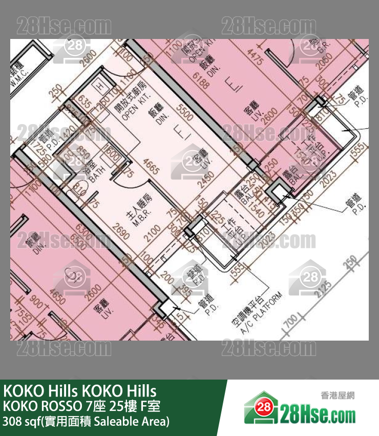 KOKO Hills KOKO ROSSO 7座 25楼 F室 平面图