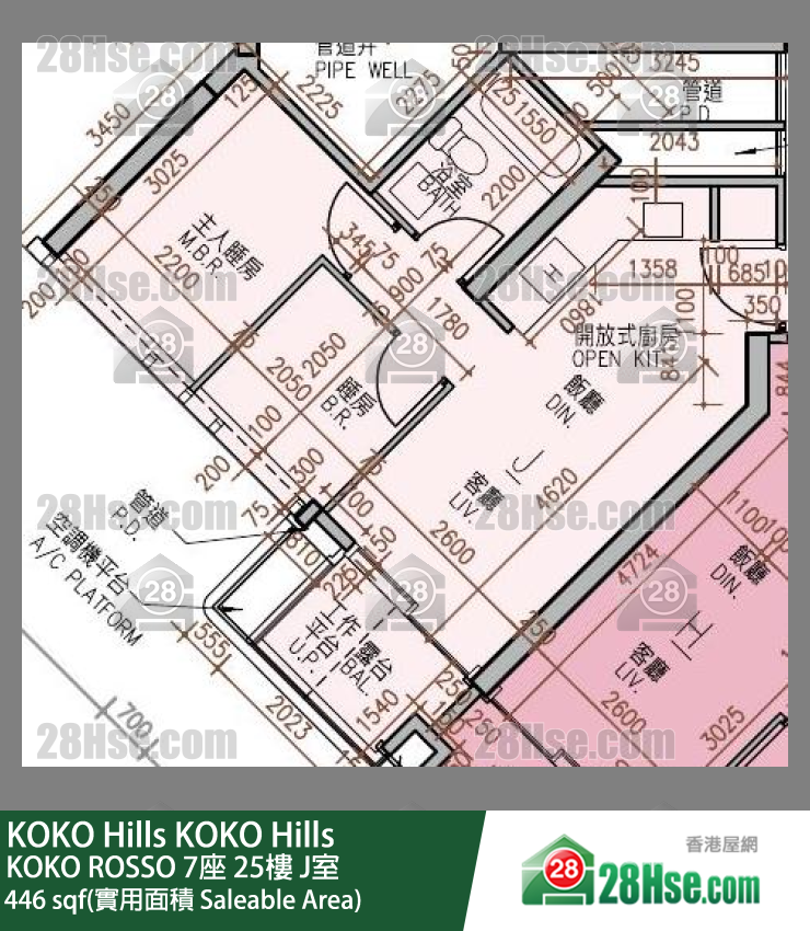 KOKO Hills KOKO ROSSO 7座 25楼 J室 平面图