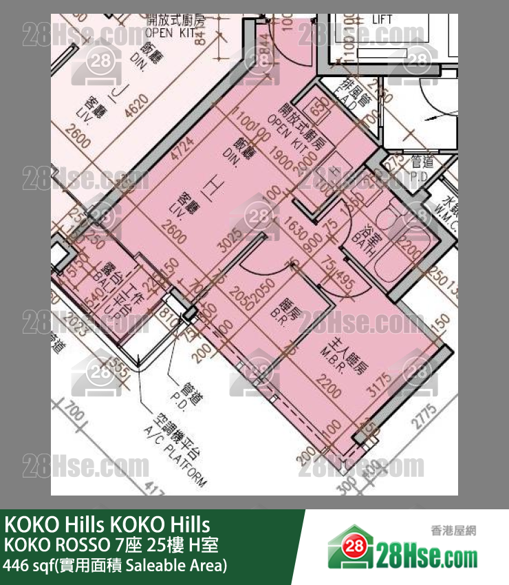 KOKO Hills KOKO ROSSO 7座 25楼 H室 平面图