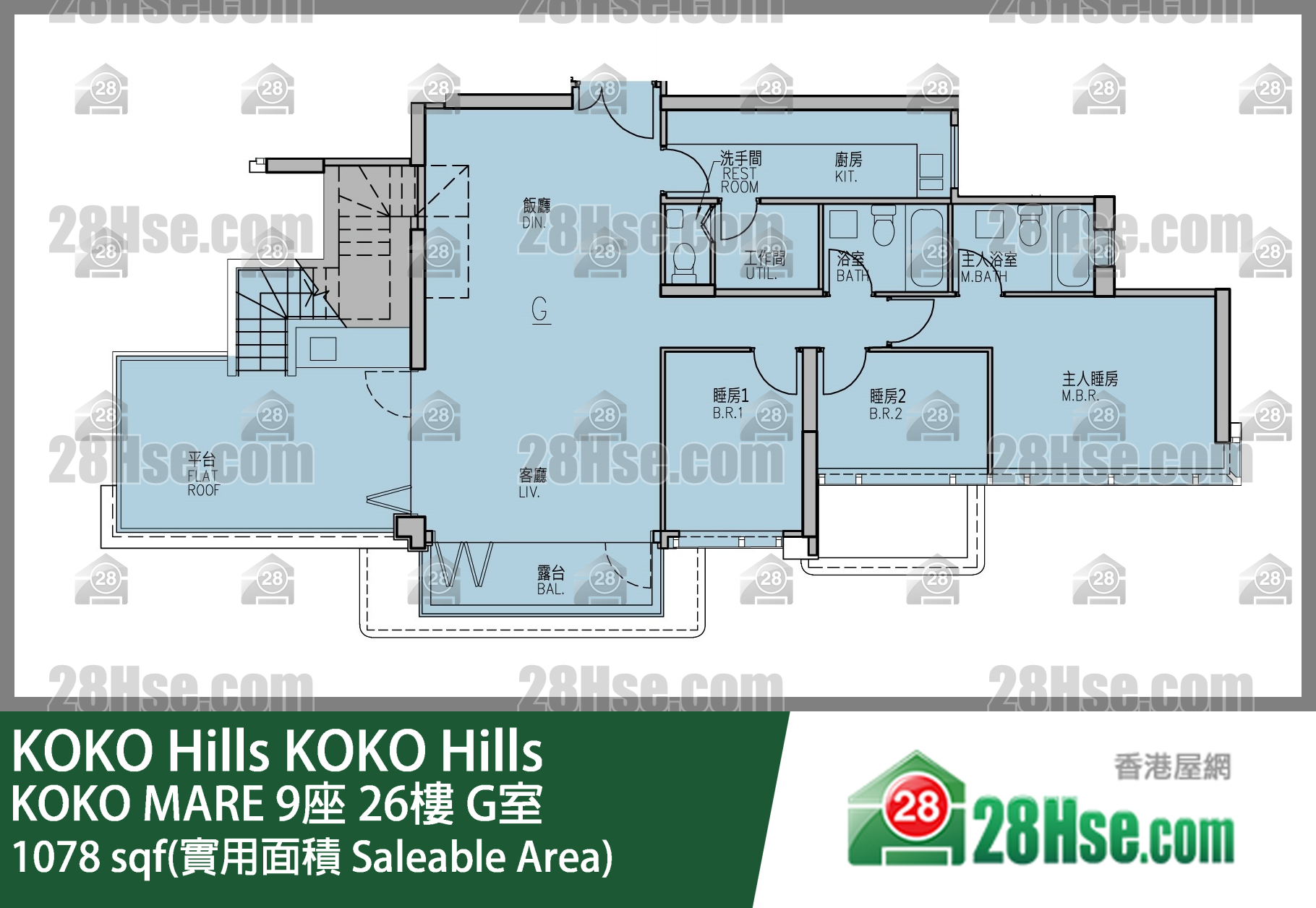 KOKO Hills KOKO MARE 9座 26楼 G室 平面图
