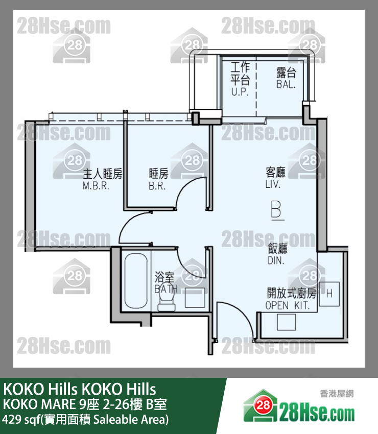 KOKO Hills KOKO MARE 9座 16楼 B室 平面图