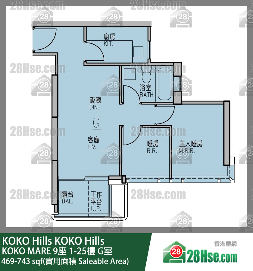 KOKO Hills KOKO MARE 9座 8楼 G室 平面图