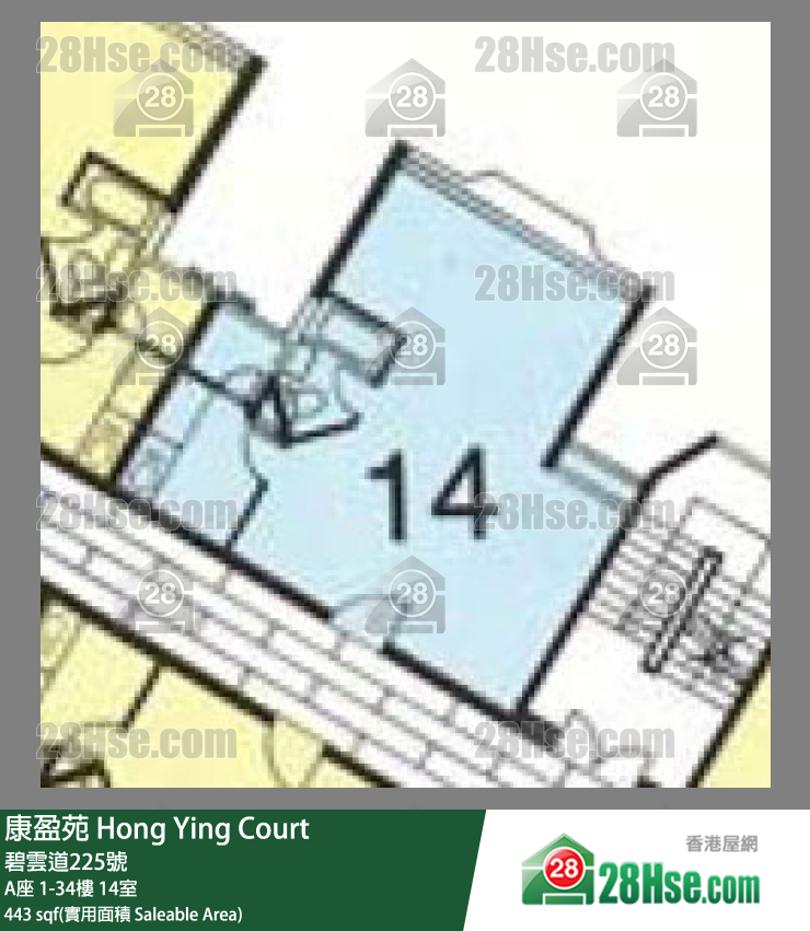 康盈苑 A座 13樓 14室 平面圖
