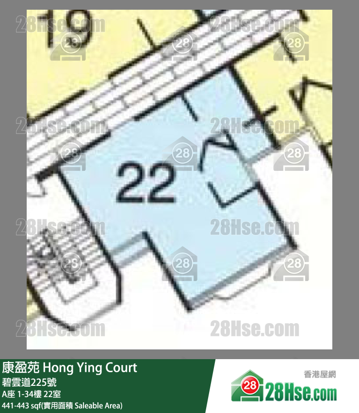 康盈苑 A座 2樓 22室 平面圖