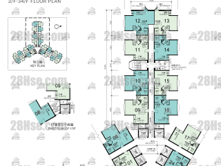 德隆楼 3-34楼 平面图
