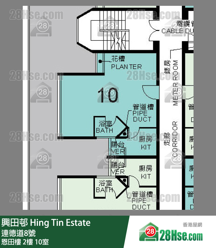 興田邨 恩田樓 2樓 10室 平面圖
