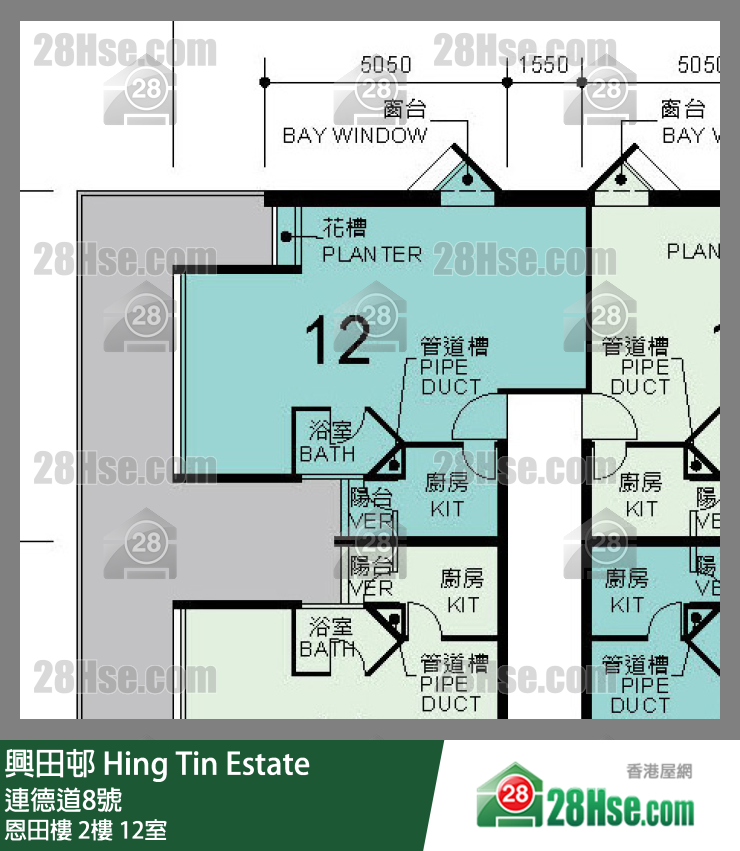興田邨 恩田樓2樓 12室 平面圖