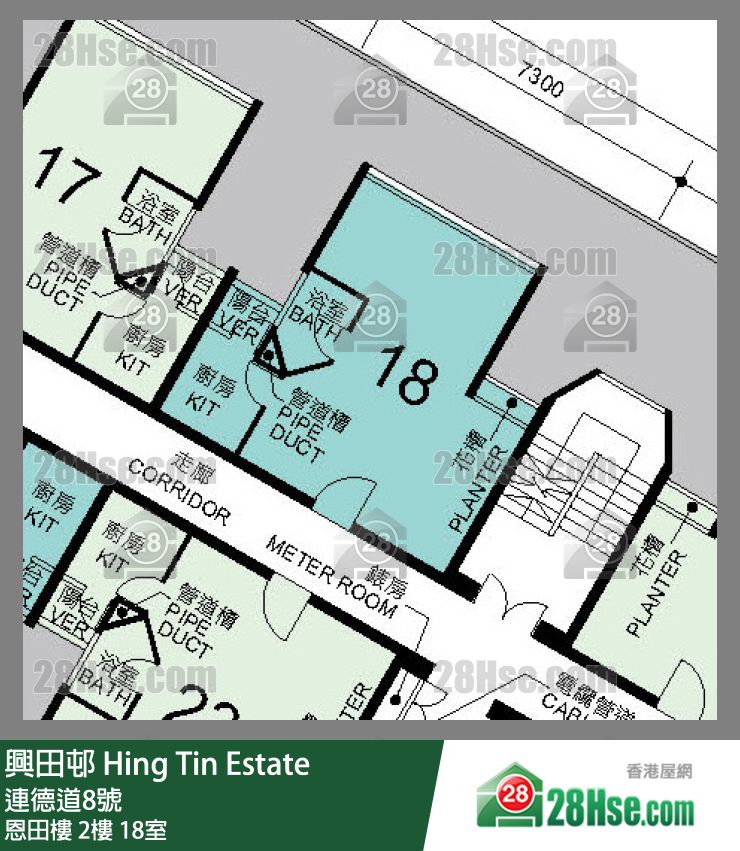 興田邨 恩田樓2樓 18室 平面圖