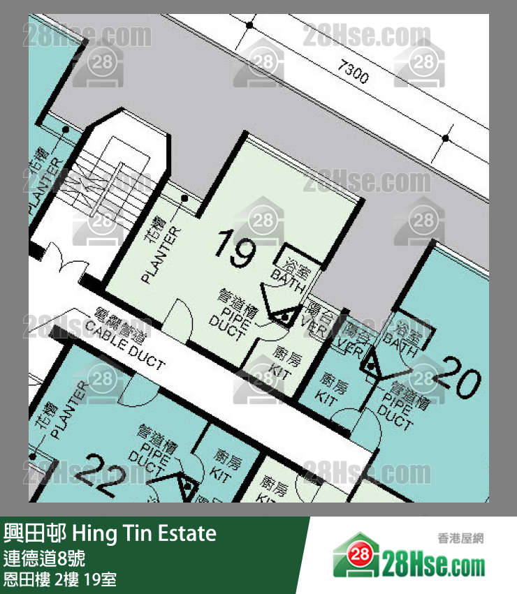 興田邨 恩田樓2樓 19室 平面圖
