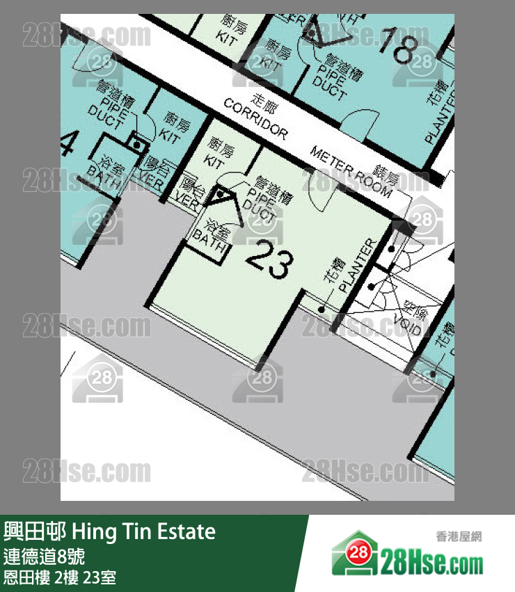 興田邨 恩田樓2樓 23室 平面圖
