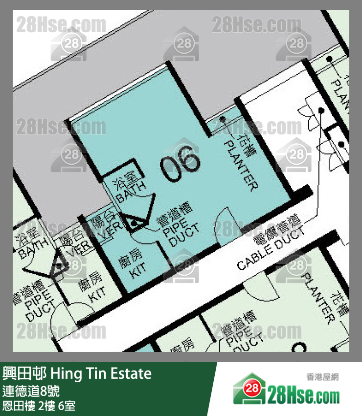 興田邨 恩田樓2樓 6室 平面圖