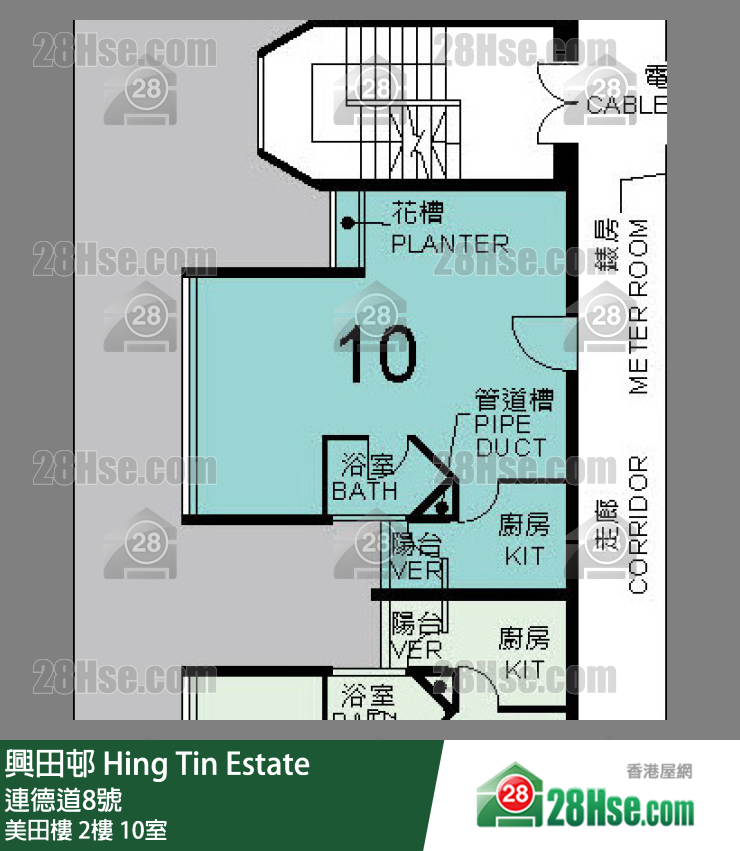 興田邨 美田樓2樓 10室 平面圖