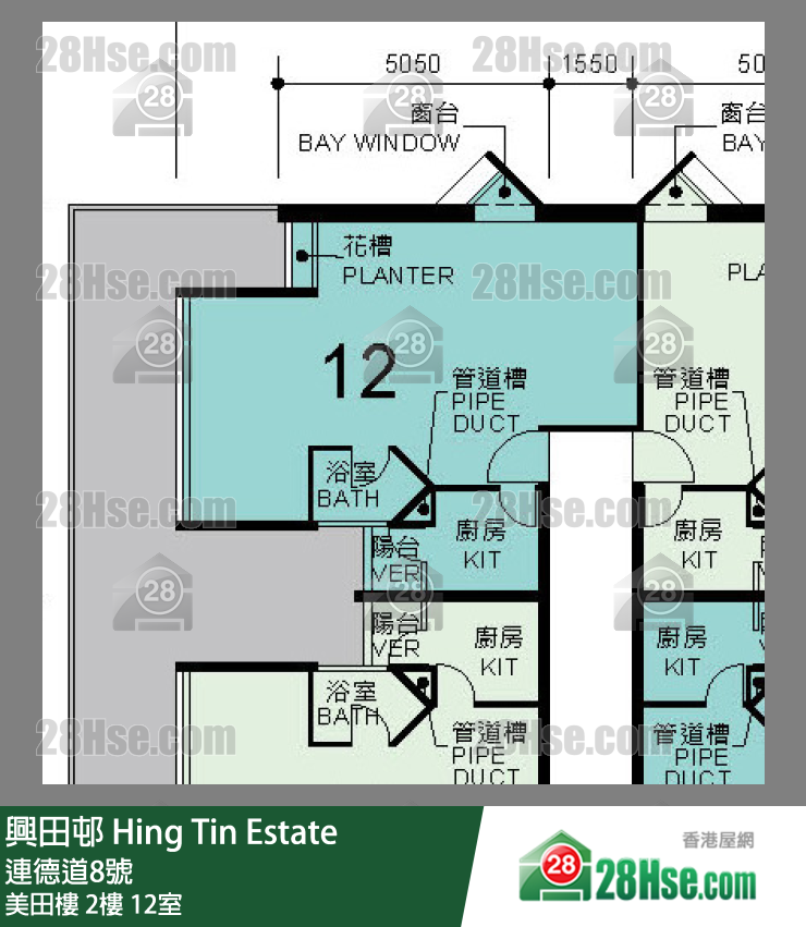 興田邨 美田樓2樓 12室 平面圖