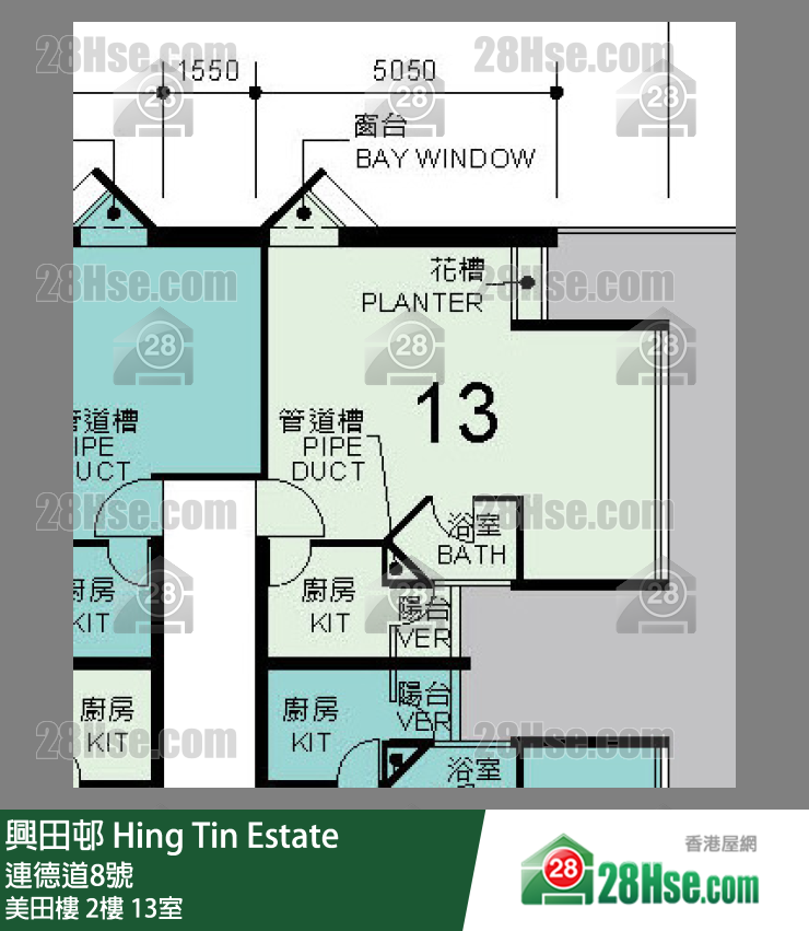 興田邨 美田樓2樓 13室 平面圖