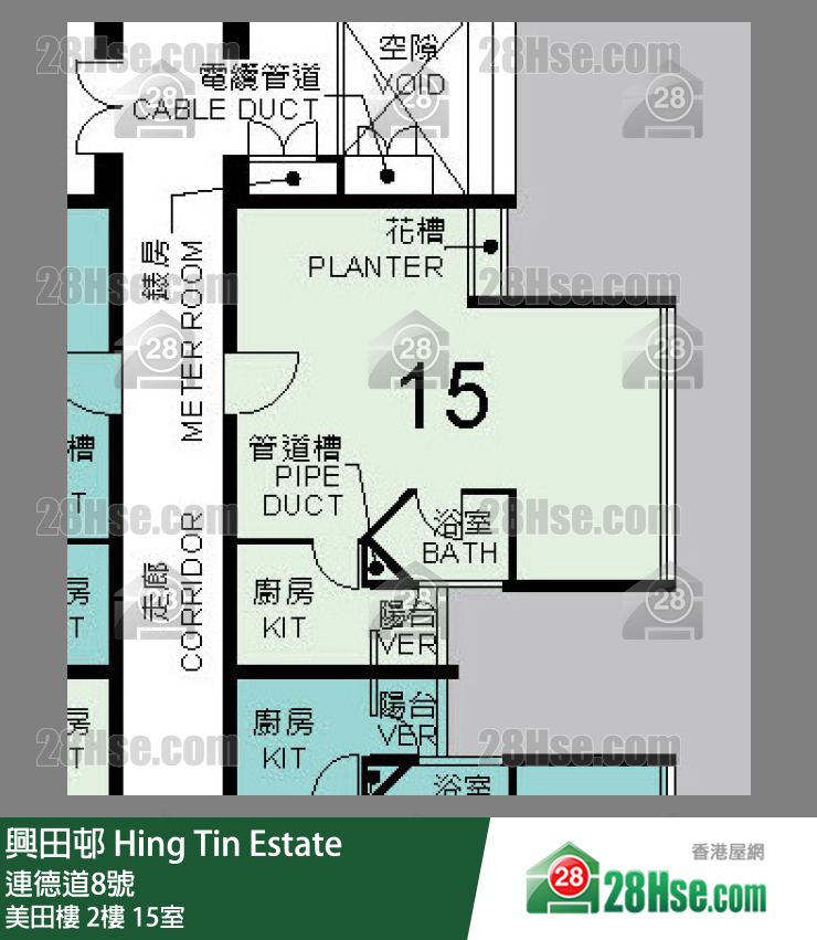 興田邨 美田樓2樓 15室 平面圖