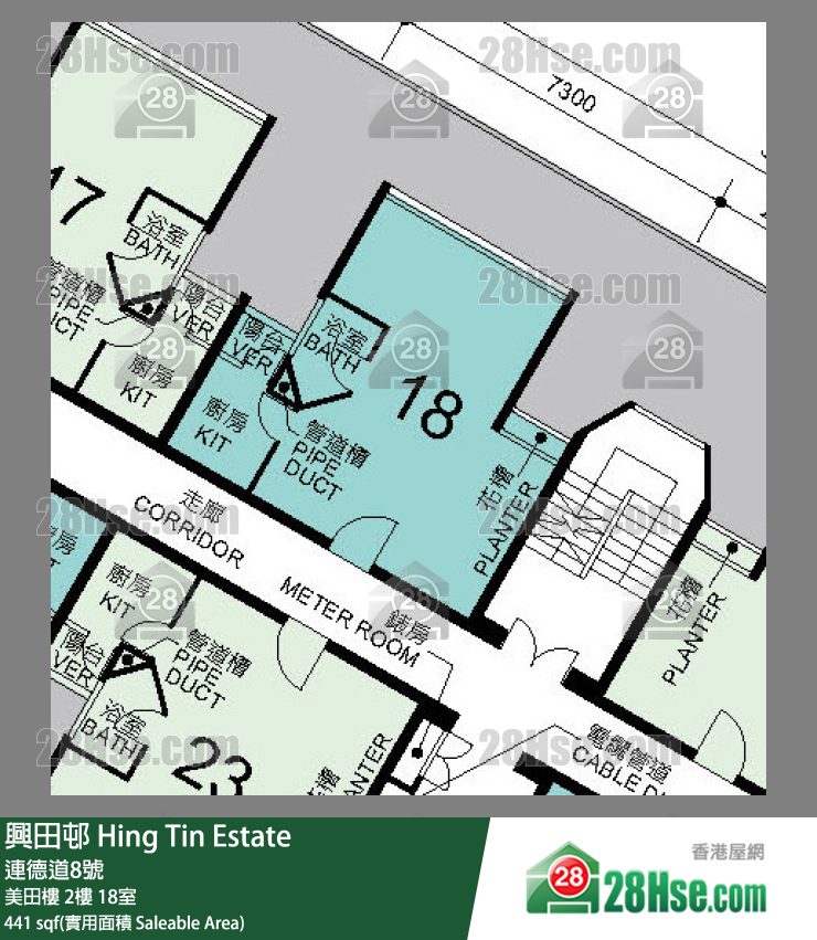興田邨 美田樓 2樓 18室 平面圖