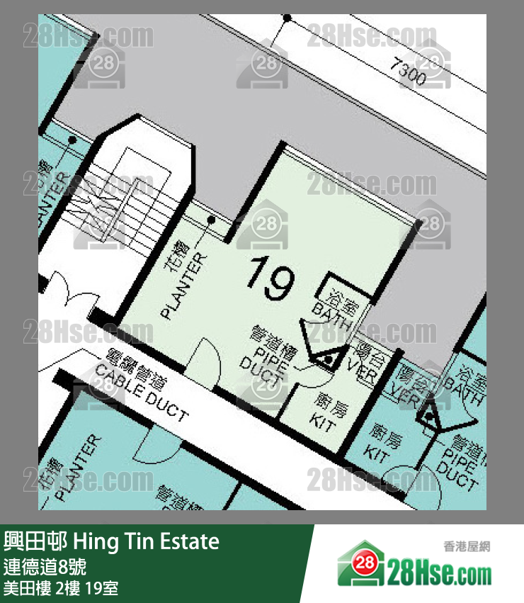 興田邨 美田樓2樓 19室 平面圖