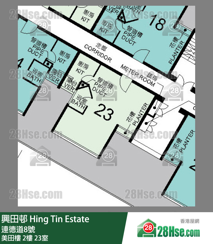 興田邨 美田樓 2樓 23室 平面圖