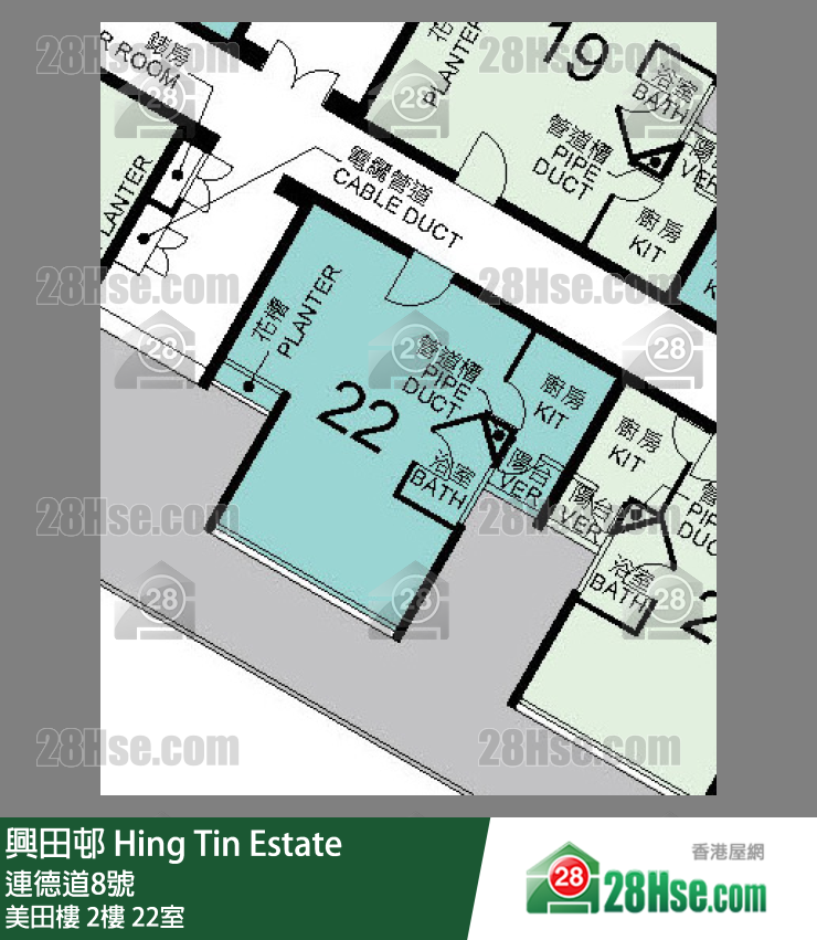 興田邨 美田樓 2樓 22室 平面圖