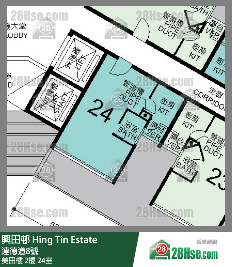 興田邨 美田樓2樓 24室 平面圖