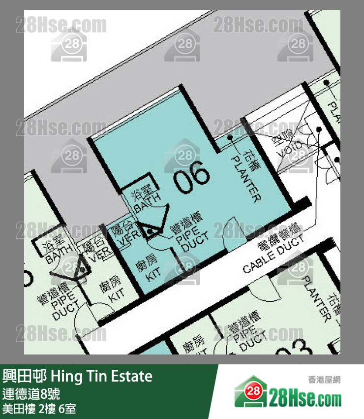 興田邨 美田樓2樓 6室 平面圖