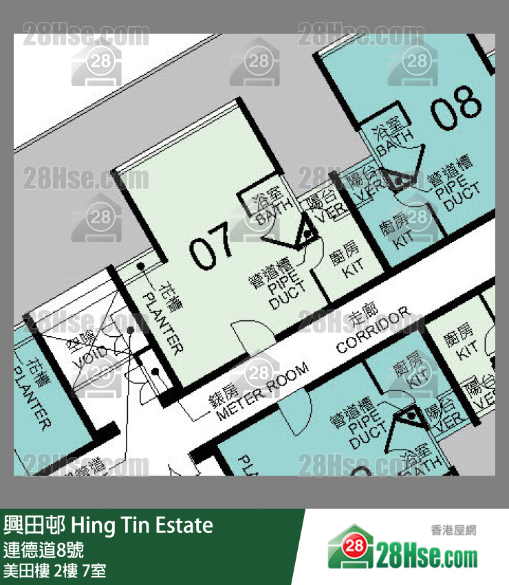 興田邨 美田樓2樓 7室 平面圖