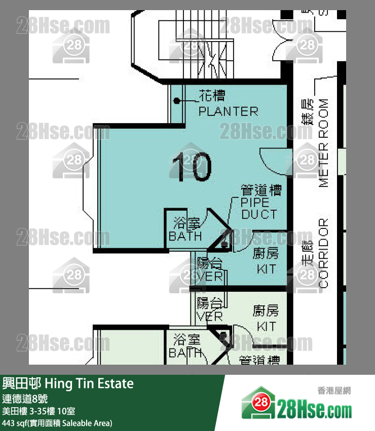 興田邨 美田樓4樓 10室 平面圖