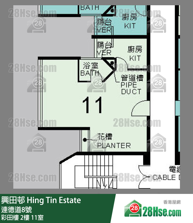 兴田邨 彩田楼 2楼 11室 平面图