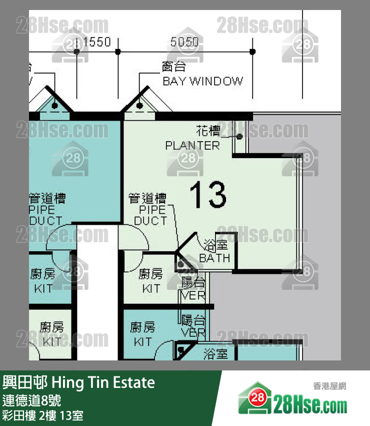 興田邨 彩田樓2樓 13室 平面圖