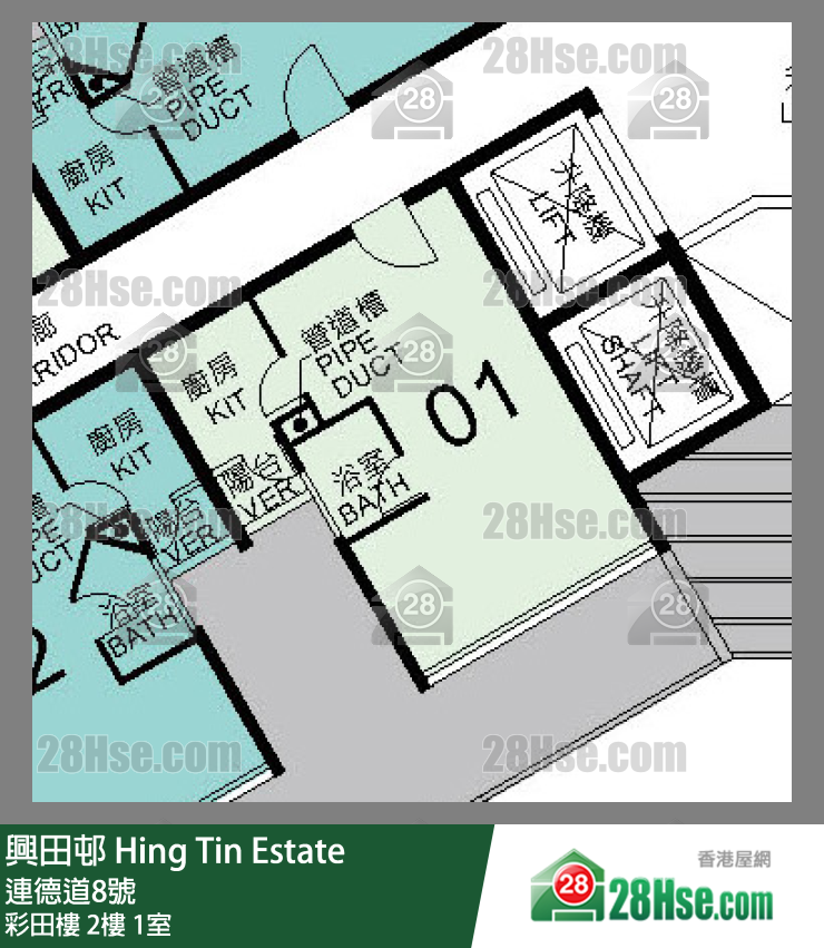 興田邨 彩田樓2樓 1室 平面圖