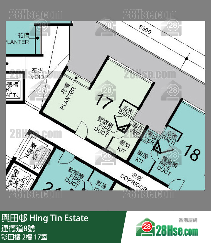 興田邨 彩田樓2樓 17室 平面圖