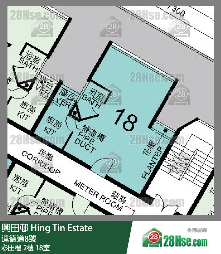興田邨 彩田樓2樓 18室 平面圖