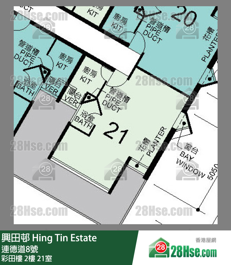 兴田邨 彩田楼2楼 21室 平面图