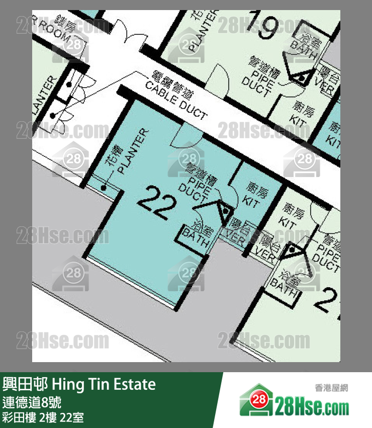 興田邨 彩田樓 2樓 22室 平面圖