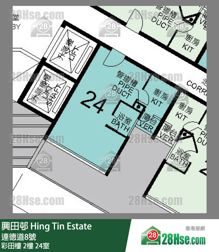興田邨 彩田樓2樓 24室 平面圖
