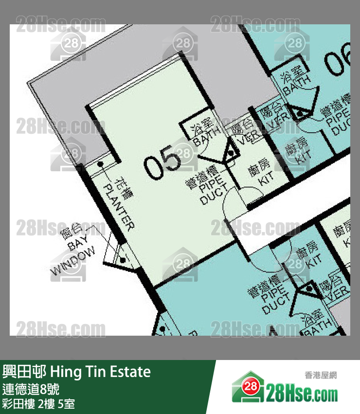 興田邨 彩田樓2樓 5室 平面圖